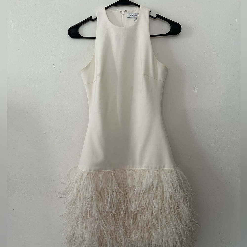 Elizabeth & James white feather dress. Size 00